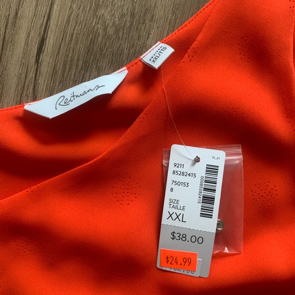 Reitmans XXL poppy orange / red lightweight blouse NWT - Picture 4 of 5